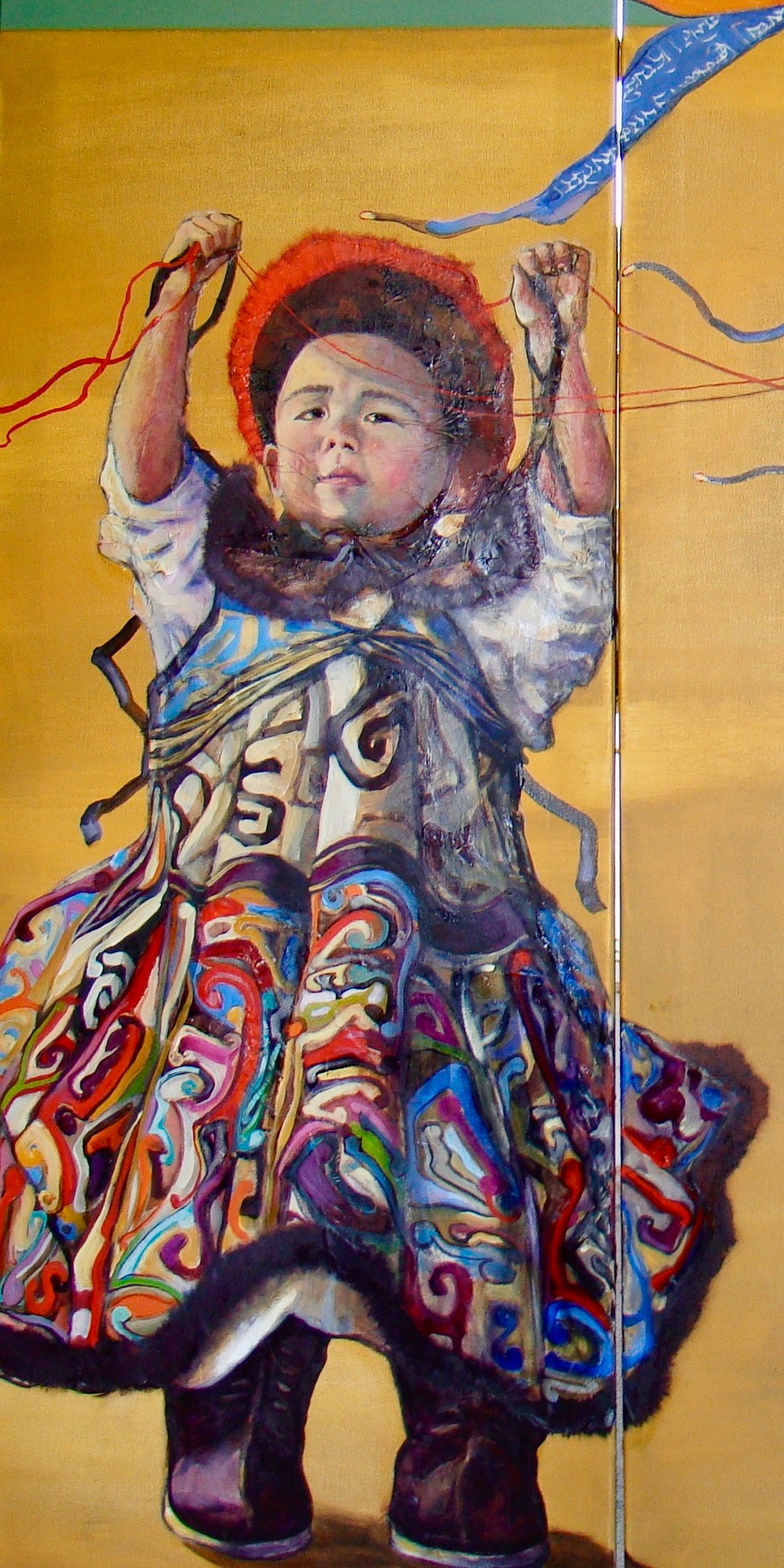 PRAYERS IN THE WIND I, gesso, oil & mixte